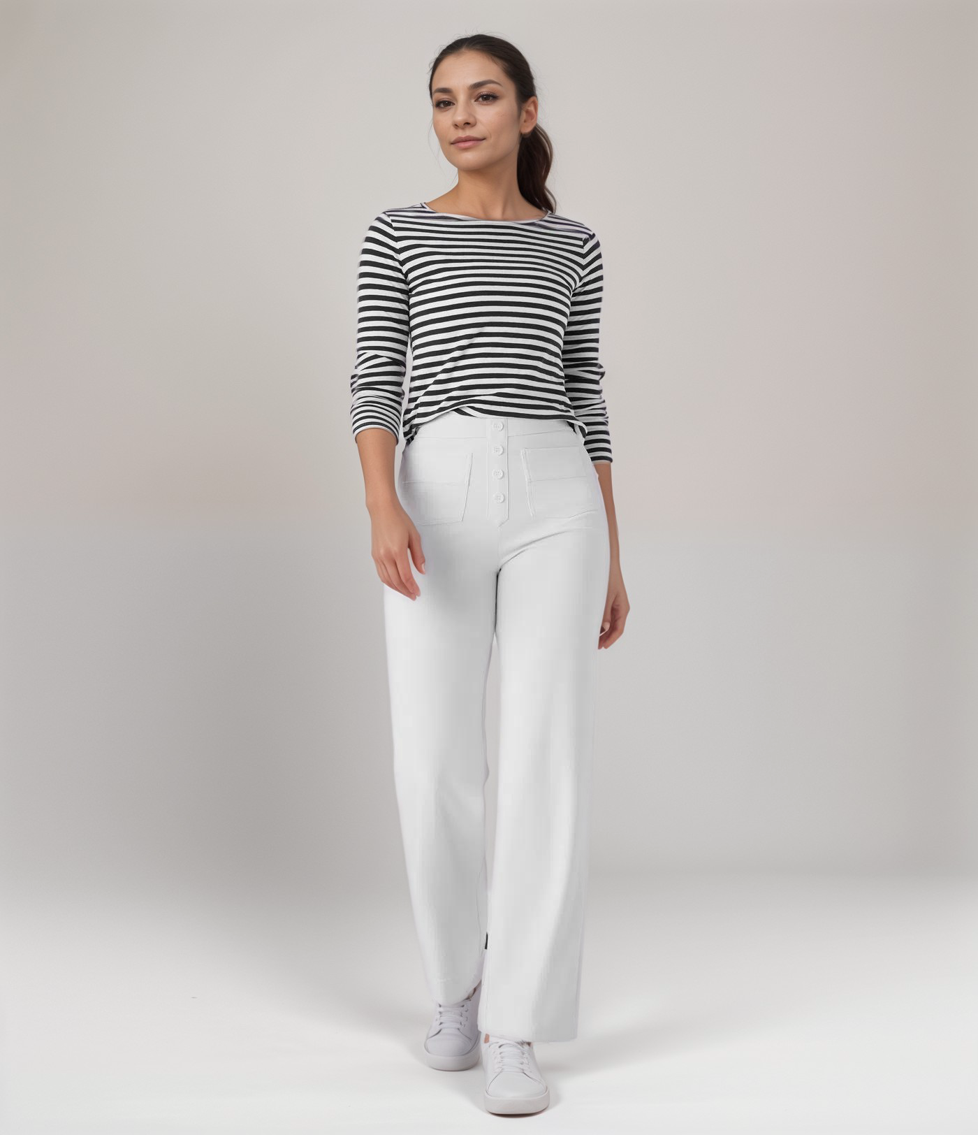Elsa | Pantalon élastique taille haute | 1+1 GRATUIT