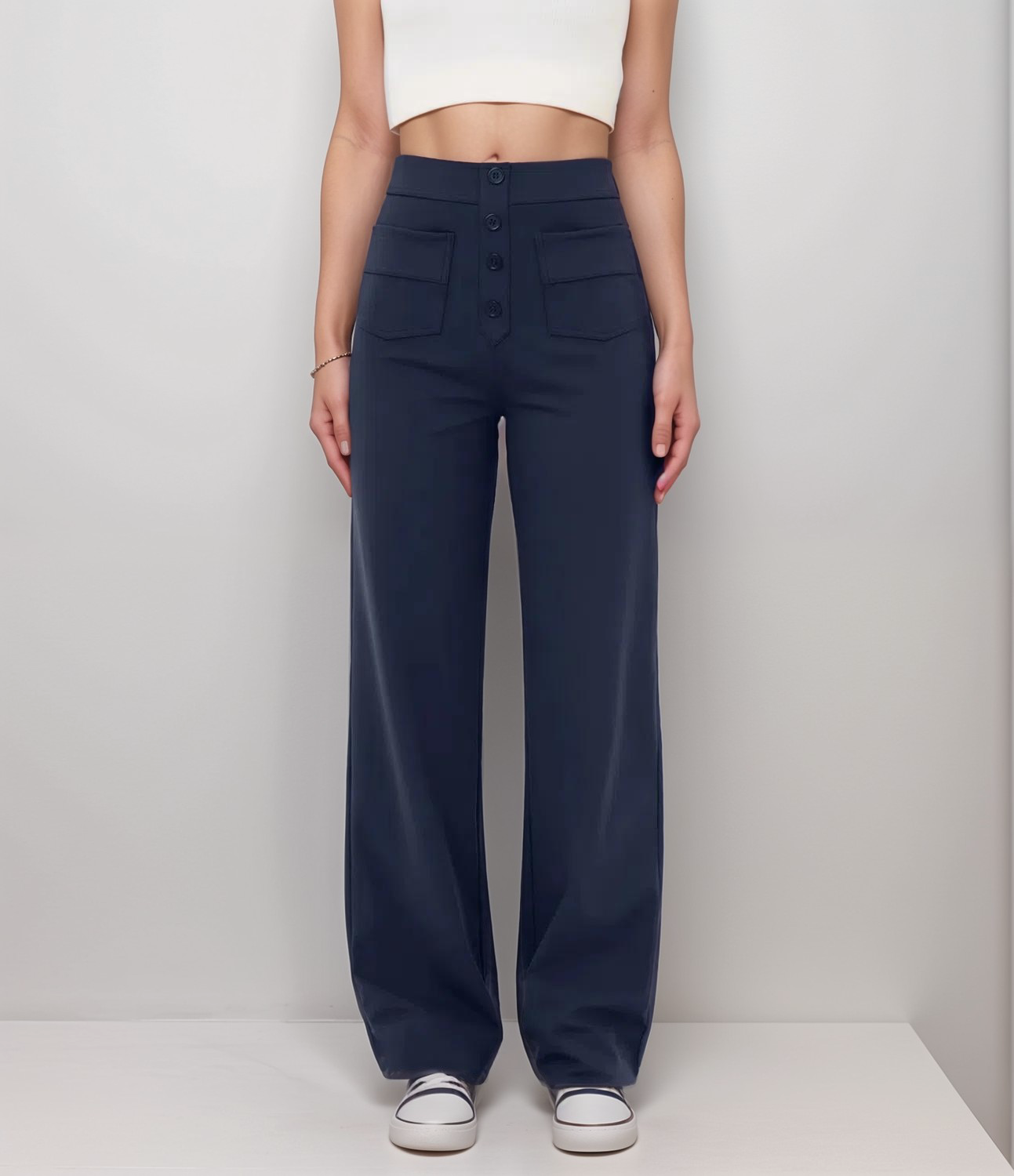 Elsa | Pantalon élastique taille haute | 1+1 GRATUIT