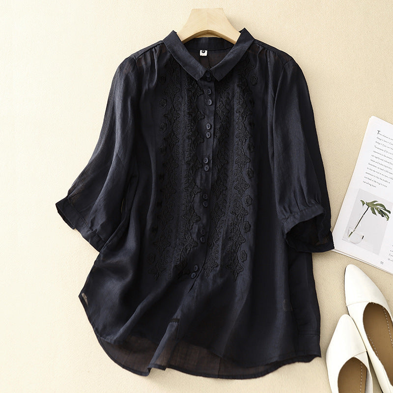 Laurienne™ | Chemise bordée avec boutons