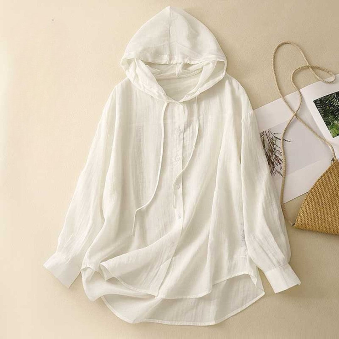 Laurienne™ | Chemise à boutons avec capuche