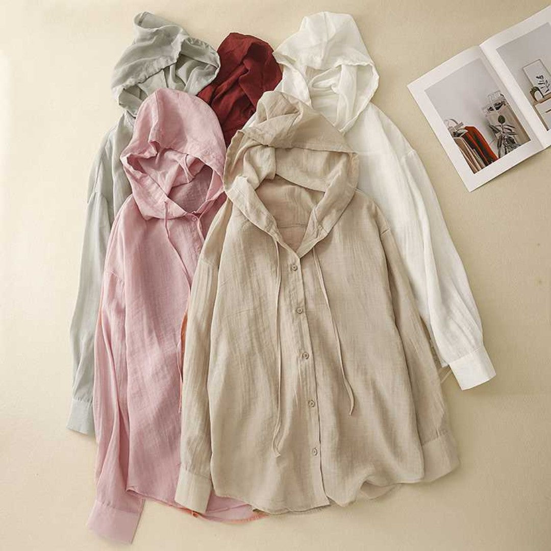 Laurienne™ | Chemise à boutons avec capuche