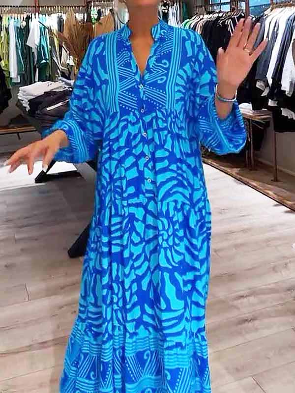 Elka™ | Robe ample à décolleté en V et imprimé floral pour femmes