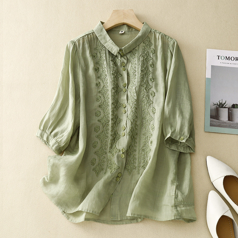 Laurienne™ | Chemise bordée avec boutons